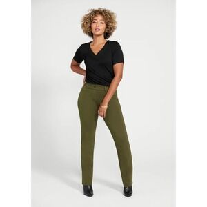 Betabrand Dress Pant Yoga Pants Olive Green in Large